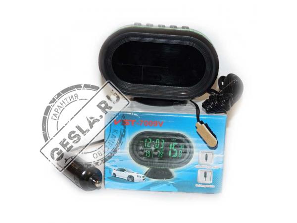 Электронные часы с термометром, вольтметром, Соня для автомобиля фото 1